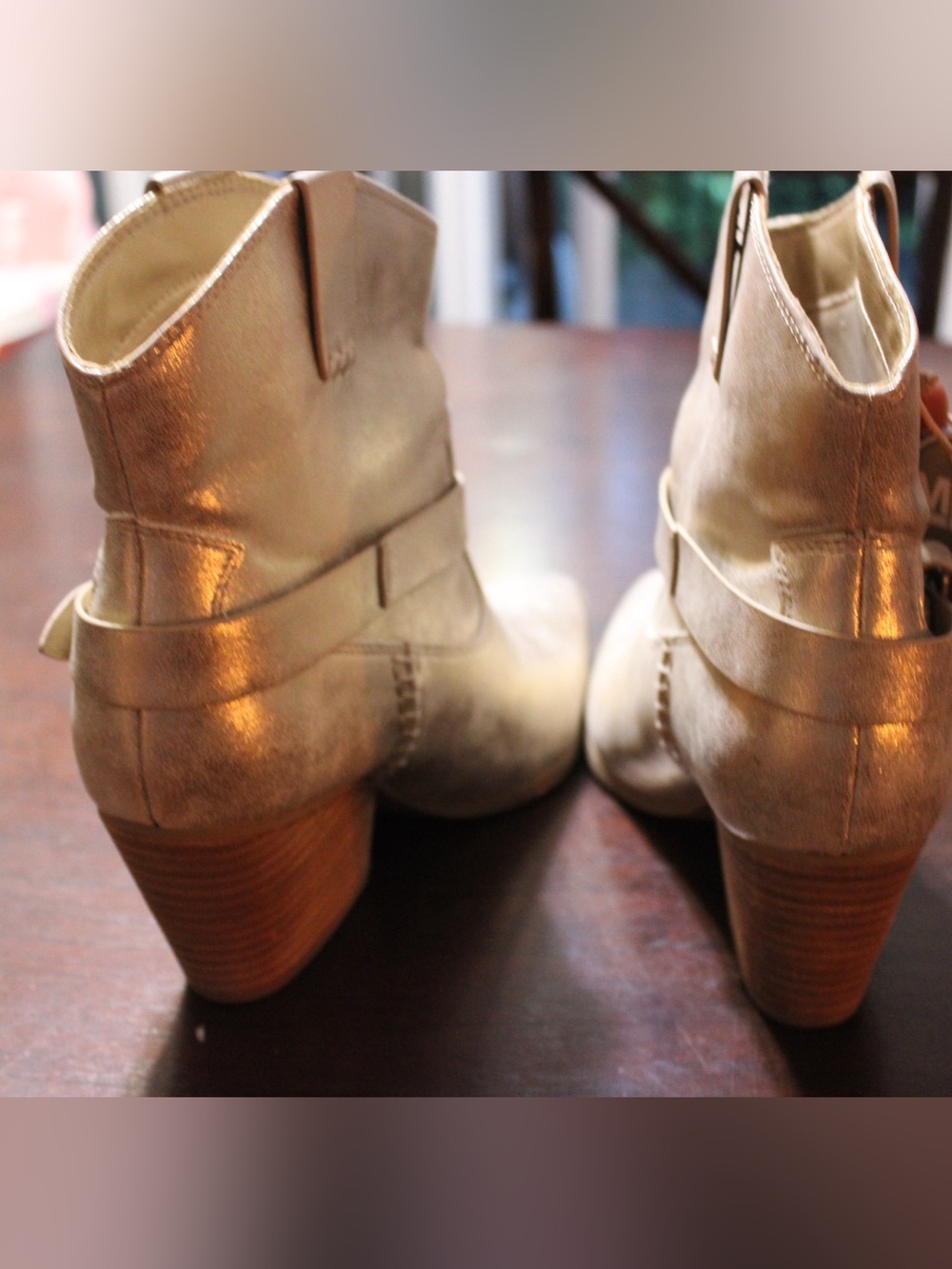 MIA Metallic Taupe Cowboy Ankle Boot CLEMENT - GOLD - Picture 7 of 7
